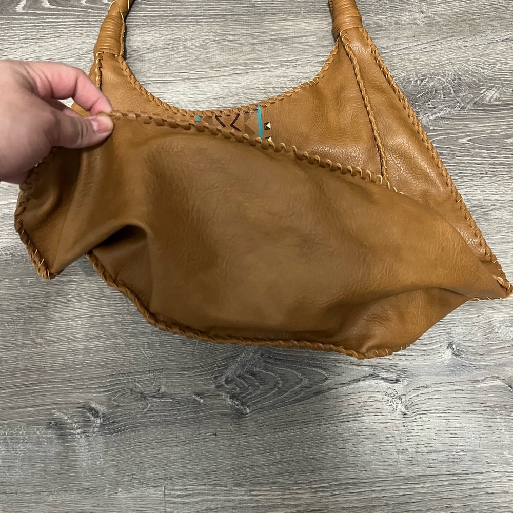 DV by Dolce Vita Tan Caramel Brown Faux Leather Tribal Aztec Shoulder Hobo Bag - Picture 4 of 8